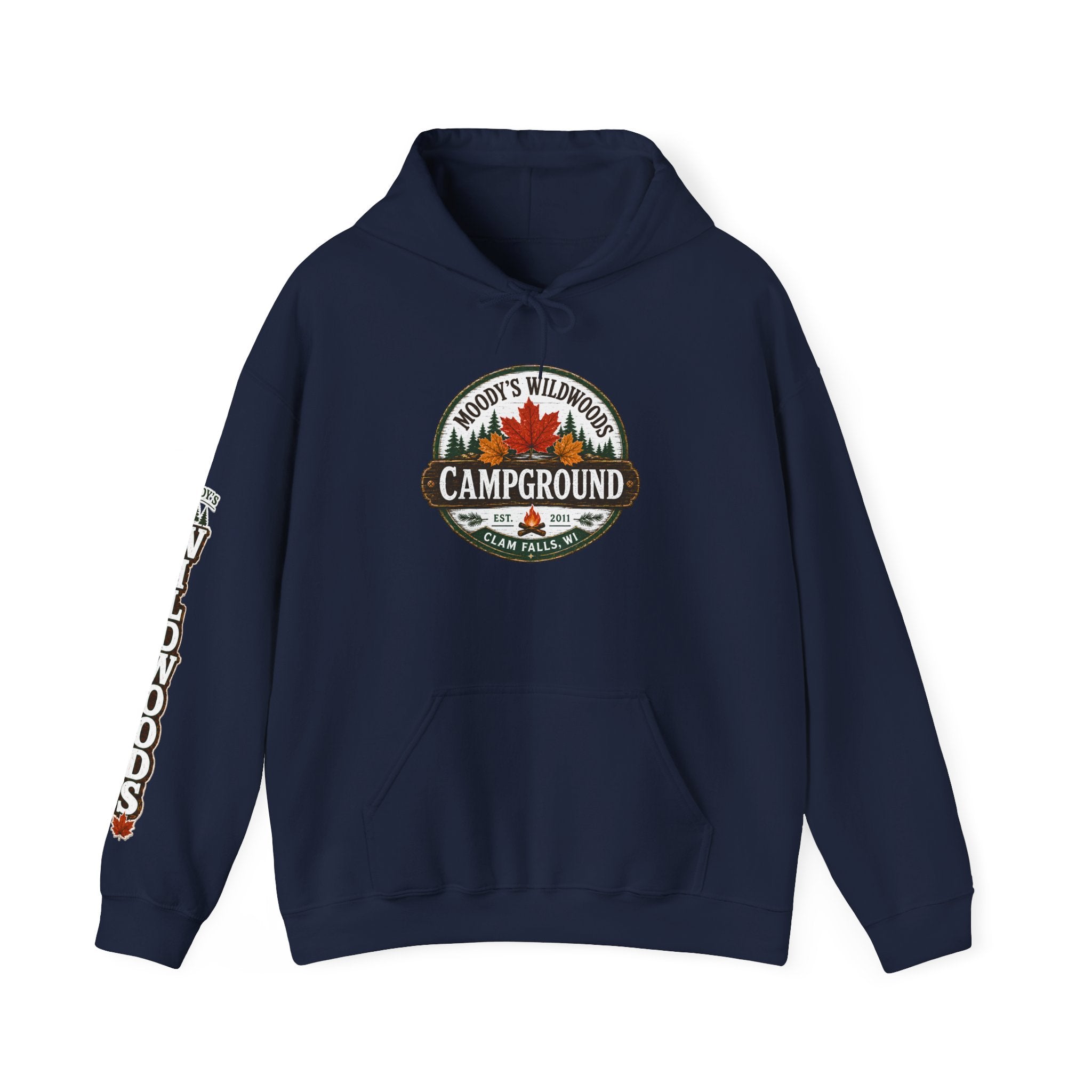 Campground Hoodie — Moody’s Wildwoods Retro Camping Logo Sweatshirt