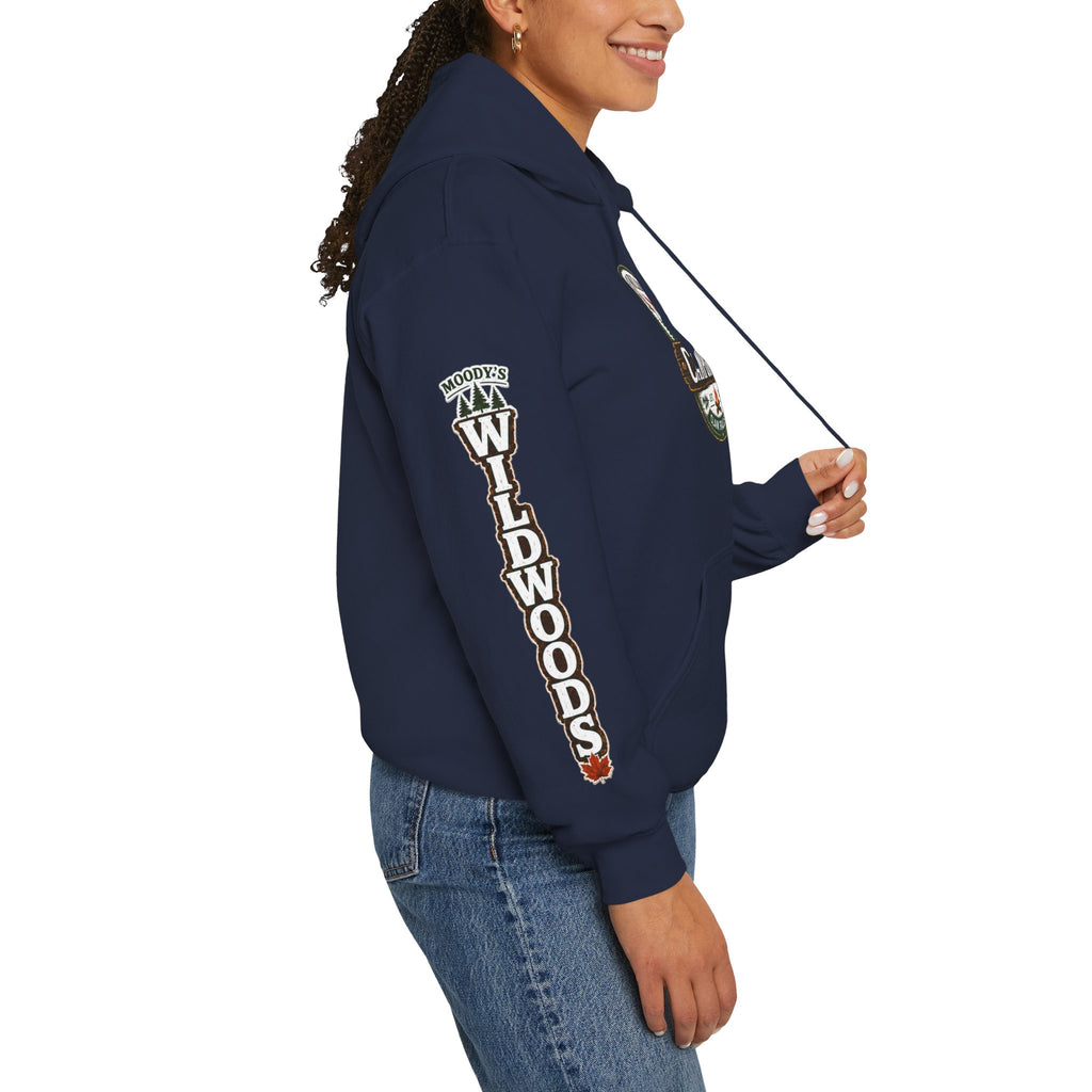 Campground Hoodie — Moody’s Wildwoods Retro Camping Logo Sweatshirt