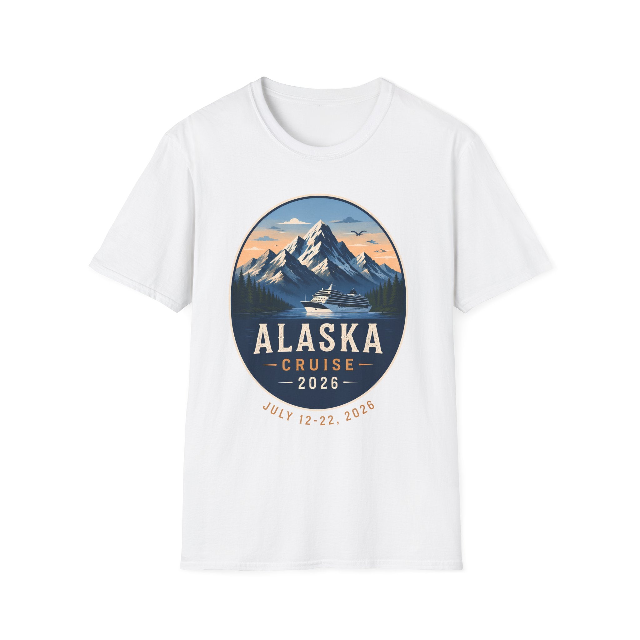 Alaska Cruise T-Shirt — Scenic Mountain & Ship Souvenir Tee (2026)