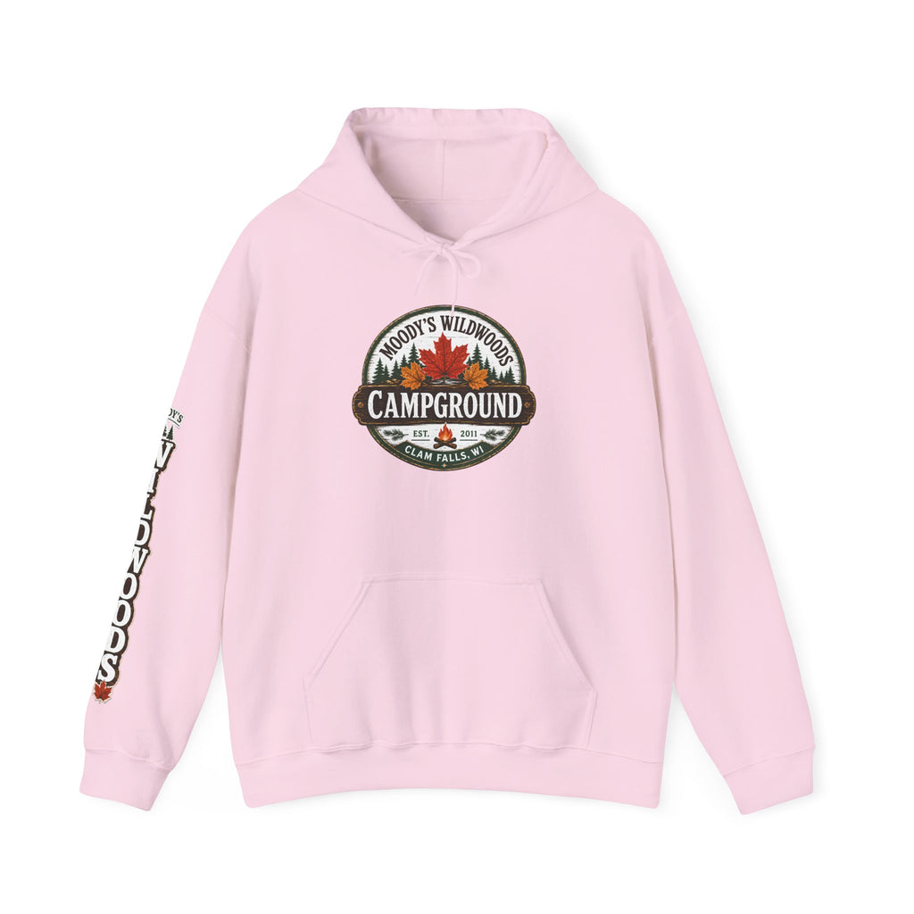 Campground Hoodie — Moody’s Wildwoods Retro Camping Logo Sweatshirt