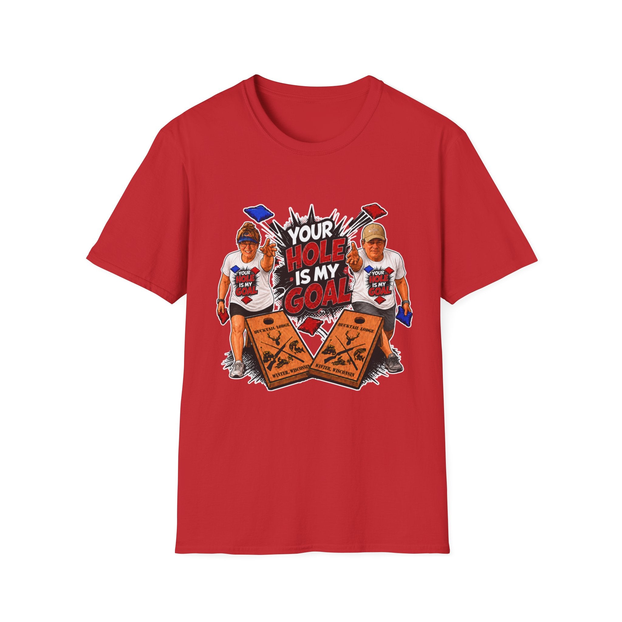 Friends Cornhole Players Graphic T‑Shirt — "Your Hole Is My Goal"