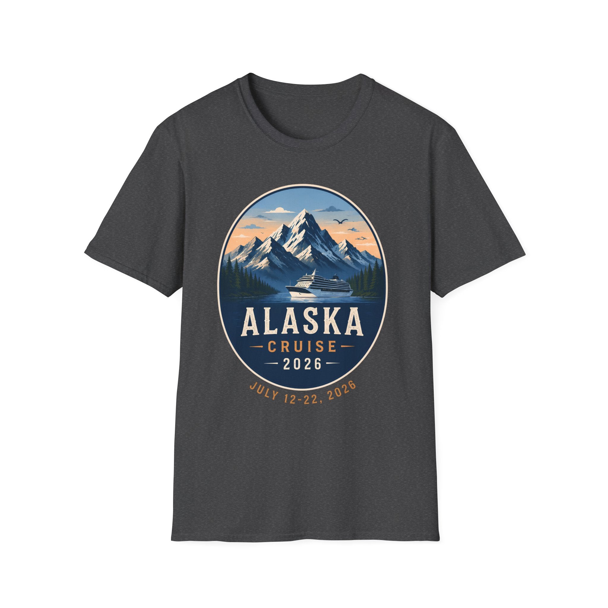 Alaska Cruise T-Shirt — Scenic Mountain & Ship Souvenir Tee (2026)