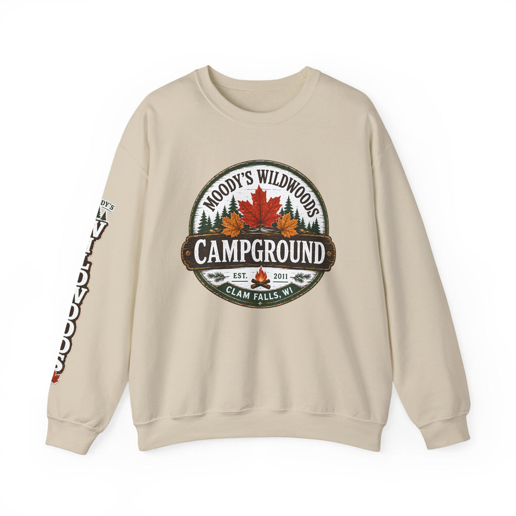 Crewneck Sweatshirt — Moody's Wildwoods Campground Graphic (Autumn Leaves)