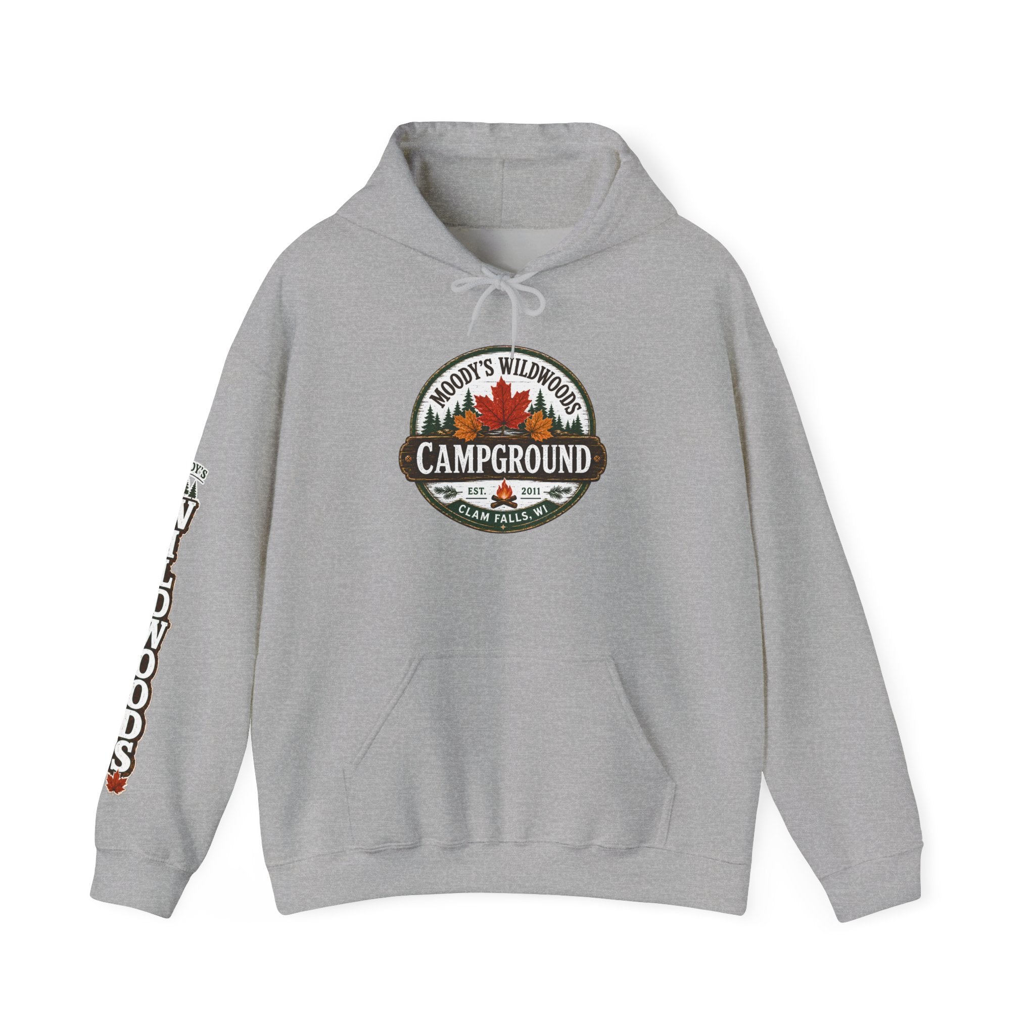 Campground Hoodie — Moody’s Wildwoods Retro Camping Logo Sweatshirt