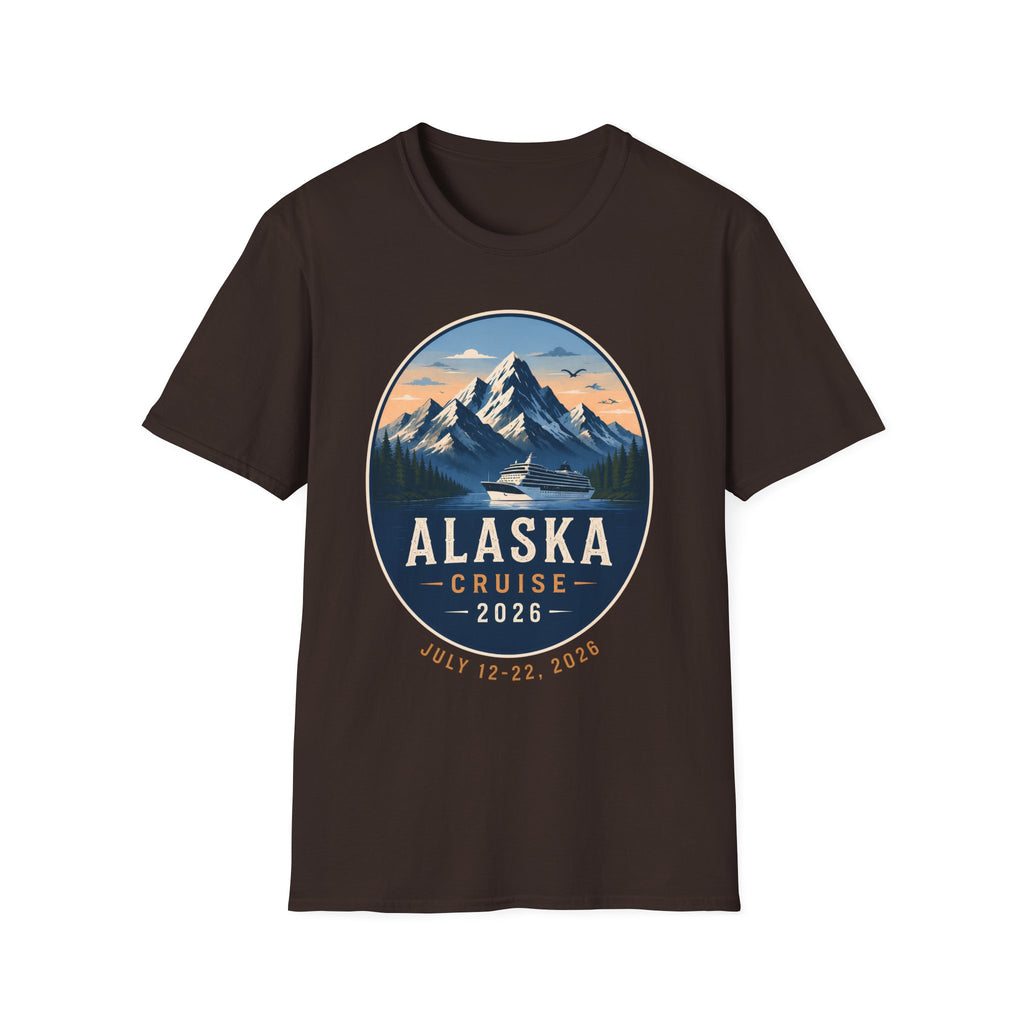 Alaska Cruise T-Shirt — Scenic Mountain & Ship Souvenir Tee (2026)