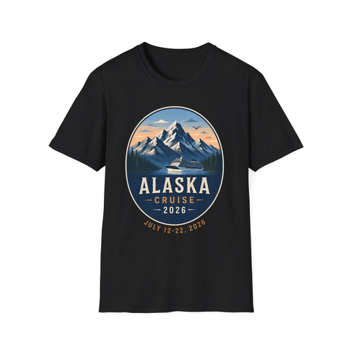 Alaska Cruise T-Shirt — Scenic Mountain & Ship Souvenir Tee (2026)
