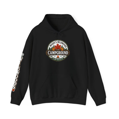 Campground Hoodie — Moody’s Wildwoods Retro Camping Logo Sweatshirt