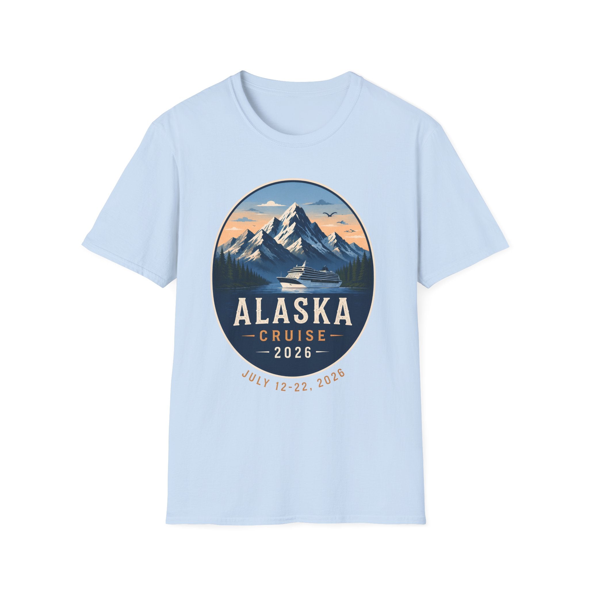Alaska Cruise T-Shirt — Scenic Mountain & Ship Souvenir Tee (2026)