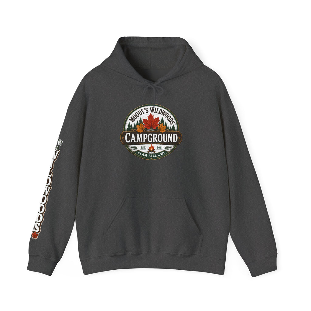 Campground Hoodie — Moody’s Wildwoods Retro Camping Logo Sweatshirt