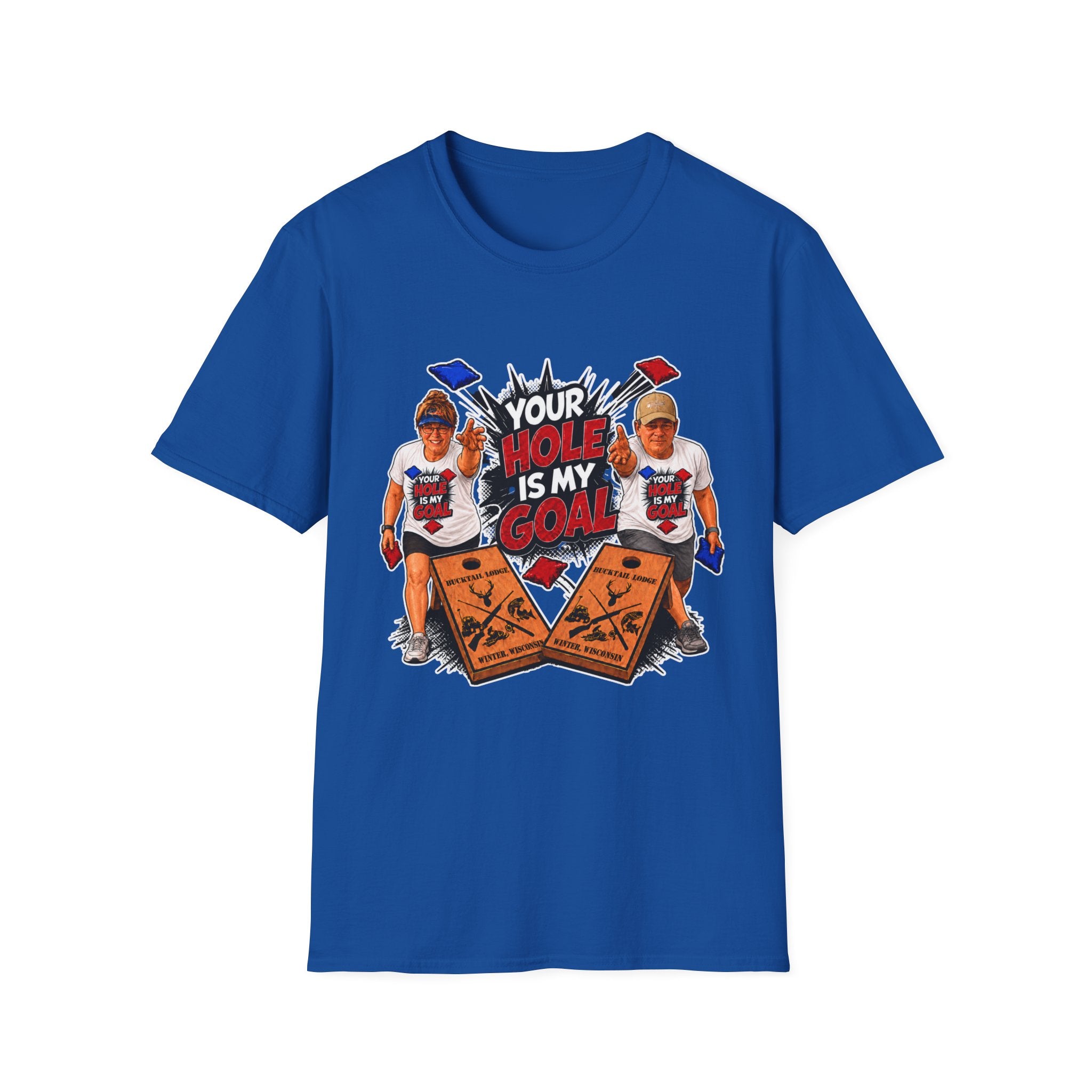 Friends Cornhole Players Graphic T‑Shirt — "Your Hole Is My Goal"