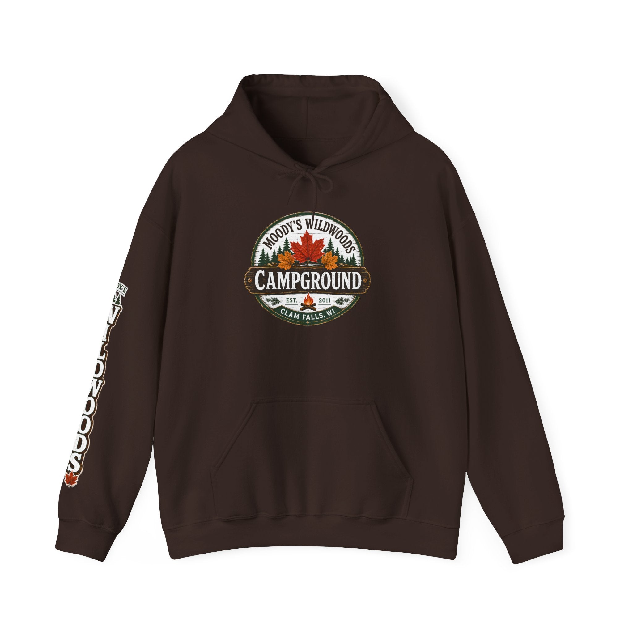 Campground Hoodie — Moody’s Wildwoods Retro Camping Logo Sweatshirt