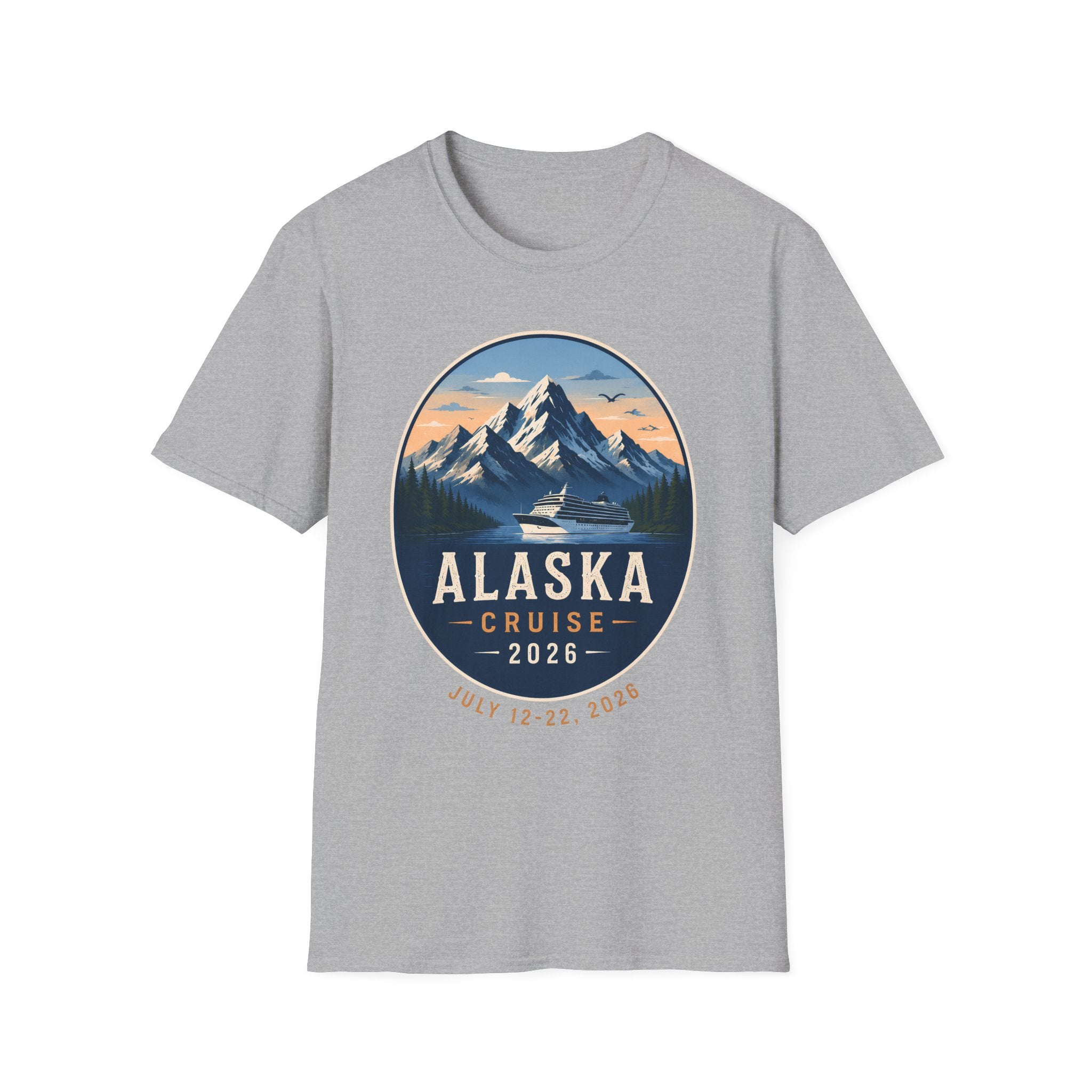 Alaska Cruise T-Shirt — Scenic Mountain & Ship Souvenir Tee (2026)