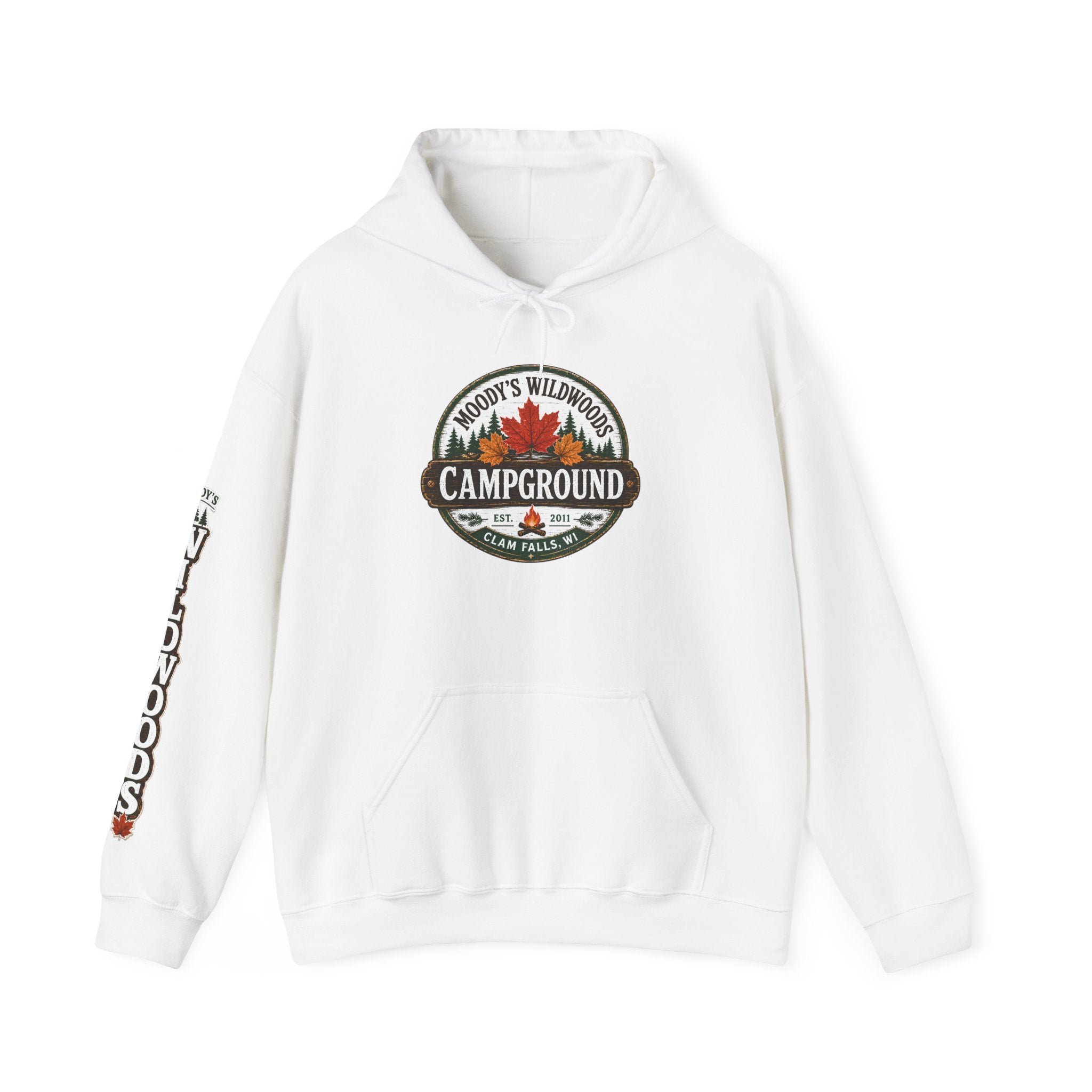 Campground Hoodie — Moody’s Wildwoods Retro Camping Logo Sweatshirt