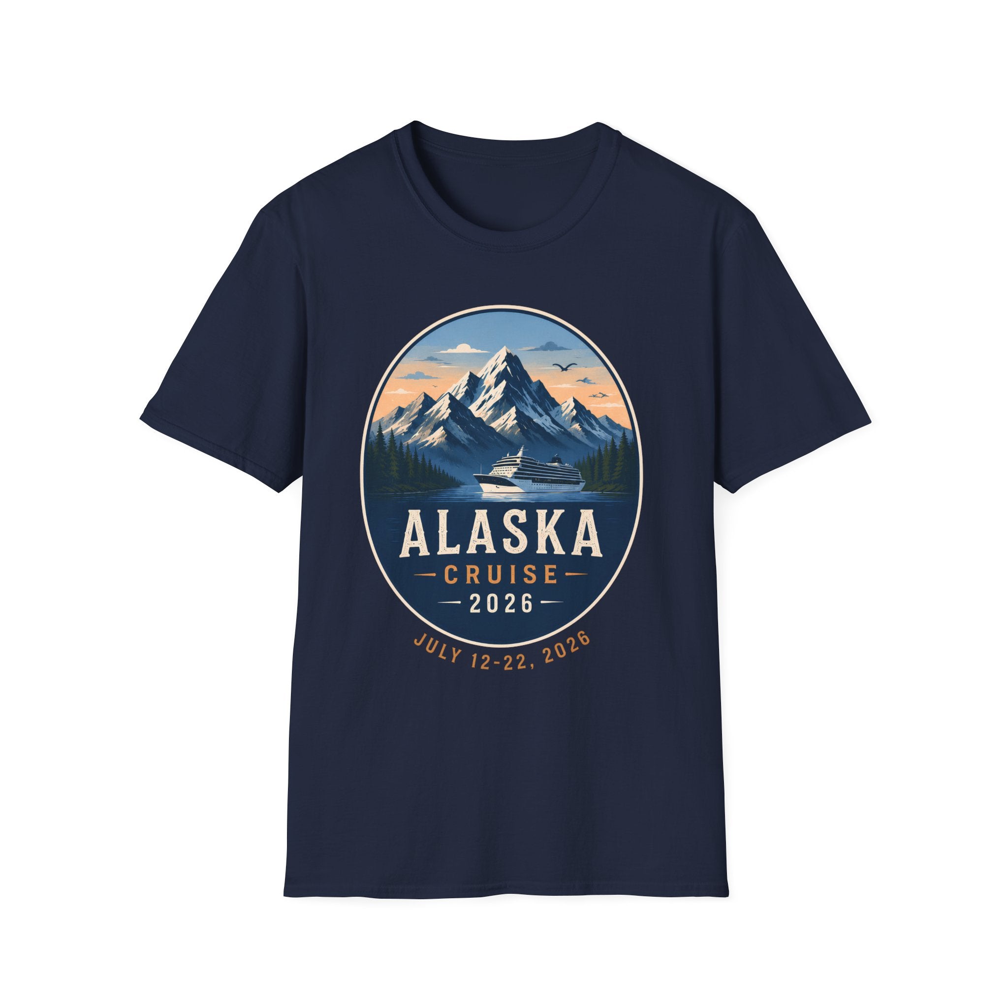 Alaska Cruise T-Shirt — Scenic Mountain & Ship Souvenir Tee (2026)