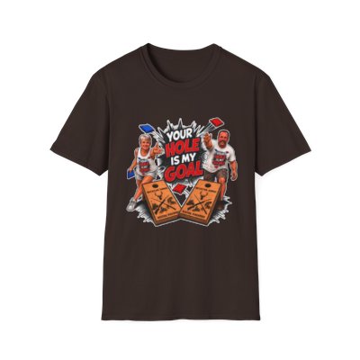 Cornhole Graphic Tee — "Your Hole Is My Goal" Funny Corn Toss Shirt
