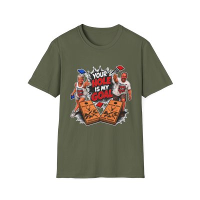 Cornhole Graphic Tee — "Your Hole Is My Goal" Funny Corn Toss Shirt