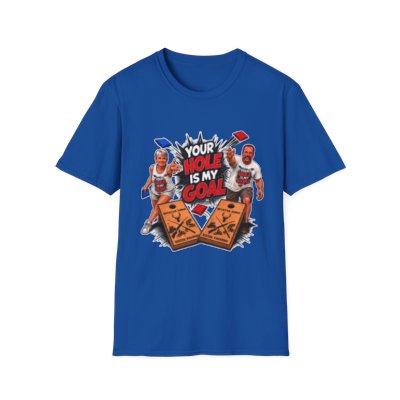Cornhole Graphic Tee — "Your Hole Is My Goal" Funny Corn Toss Shirt