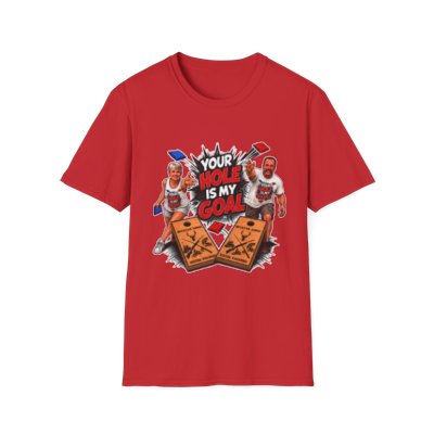 Cornhole Graphic Tee — "Your Hole Is My Goal" Funny Corn Toss Shirt